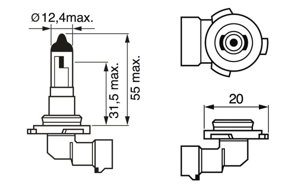 BOSCH Glühlampe, Nebelscheinwerfer 1987302083 H10