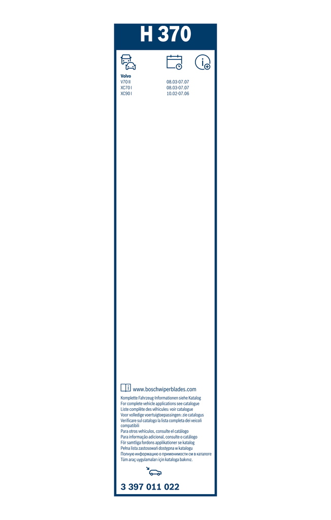 BOSCH Wischblatt Rear 3397011022 für Volvo