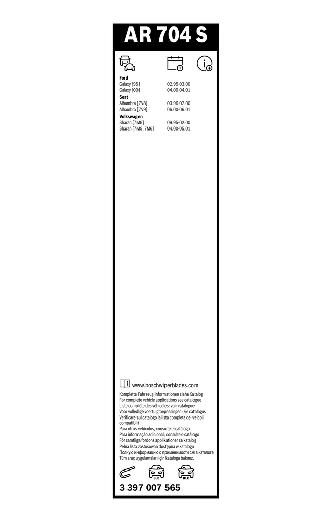BOSCH Wischblatt Aerotwin Retrofit 3397007565 vorne für VW