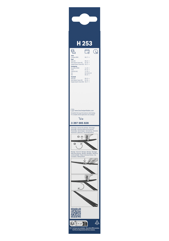 BOSCH Wischblatt Rear 3397005828 für Vaughall MAZDA KG MOBILITY