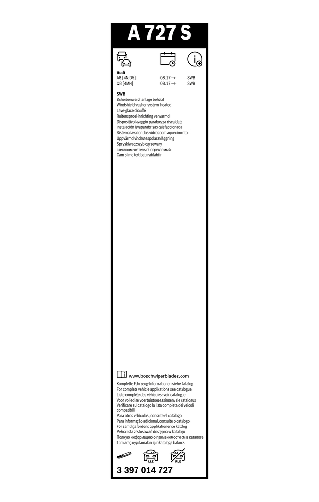 BOSCH Wischblatt 3397014727 für VW
