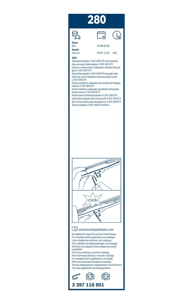 BOSCH Wischblatt Twin 3397118801 vorne für Peugeot LANCIA VW Mercedes NISSAN RENAULT