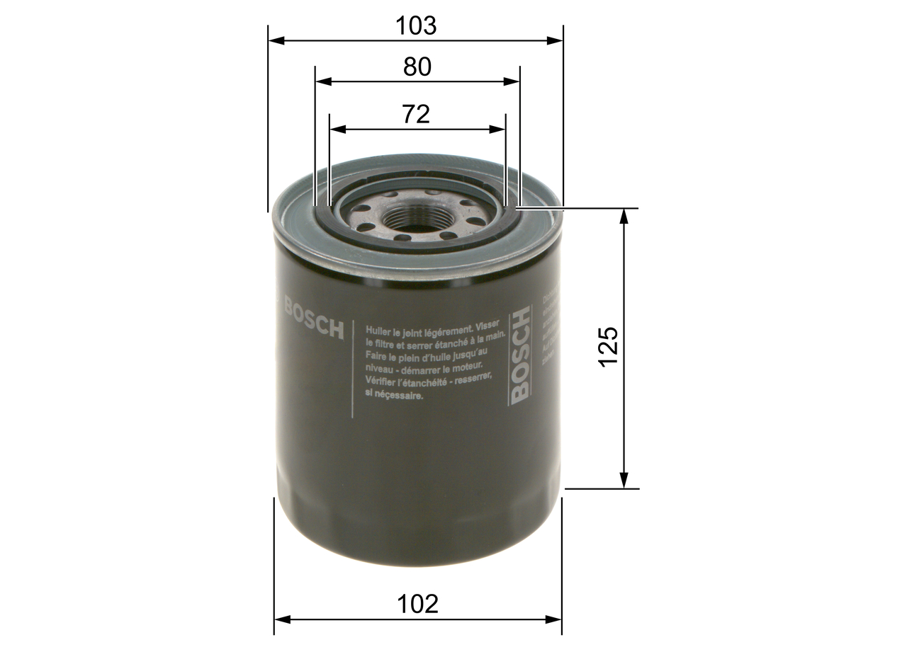 BOSCH Ölfilter 0986452062 Anschraubfilter 126mm GewindemaßM 24 x 1,5 für Ford TOYOTA DAIHATSU MAZDA VW