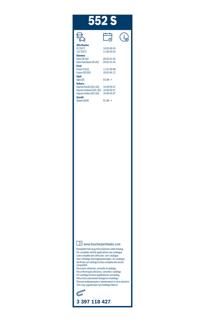 BOSCH Wischblatt Twin 3397118427 für Ford