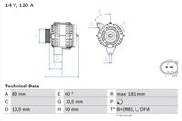 BOSCH Generator, Art.-Nr. 0 986 047 530