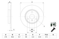 BOSCH Bremsscheibe f&uuml;r SMART FORTWO Coupe (451), Art.-Nr. 0 986 479 E74