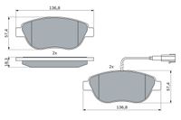 BOSCH Bremsbelagsatz, Scheibenbremse, Art.-Nr. 0 986 494 464