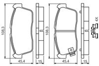 BOSCH Bremsbelagsatz, Scheibenbremse f&uuml;r DAIHATSU CUORE VII (L275_, L285_, L276_), Art.-Nr. 0 986 494 618