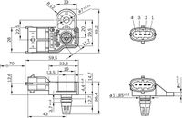 BOSCH Sensor, Saugrohrdruck, Art.-Nr. 0 261 230 245