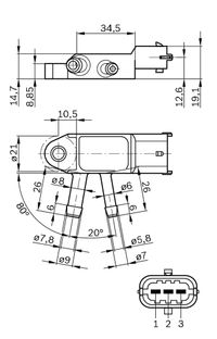 BOSCH Sensor, Abgasdruck, Art.-Nr. 0 281 002 772