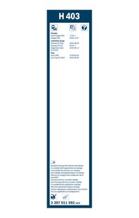 BOSCH Wischblatt "Rear", Art.-Nr. 3 397 011 592