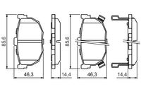 BOSCH Bremsbelagsatz, Scheibenbremse f&uuml;r HYUNDAI COUPE II (GK), Art.-Nr. 0 986 424 418