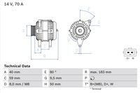 BOSCH Generator, Art.-Nr. 0 986 038 070