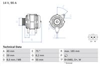 BOSCH Generator, Art.-Nr. 0 986 038 380