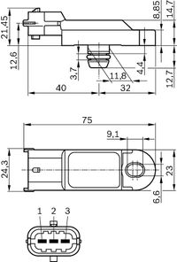 BOSCH Sensor, Ladedruck, Art.-Nr. 0 281 002 996