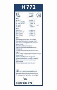 BOSCH Wischblatt "Rear", Art.-Nr. 3 397 004 772