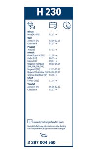 BOSCH Wischblatt "Rear", Art.-Nr. 3 397 004 560