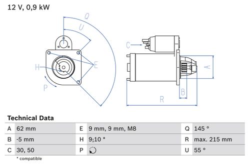 BOSCH Starter, Art.-Nr. 0 986 013 850