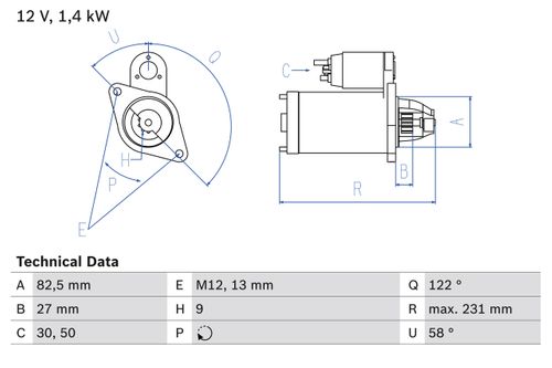 BOSCH Starter, Art.-Nr. 0 986 018 340