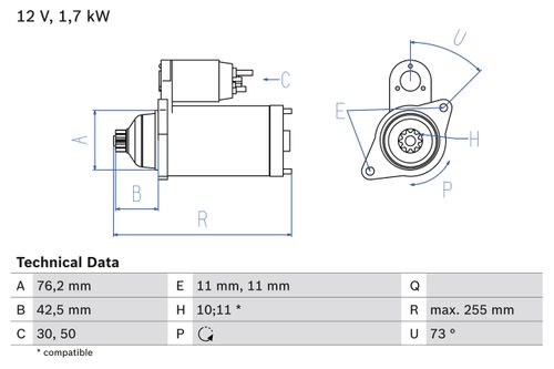 BOSCH Starter, Art.-Nr. 0 986 020 280