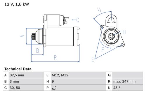 BOSCH Starter, Art.-Nr. 0 986 020 370