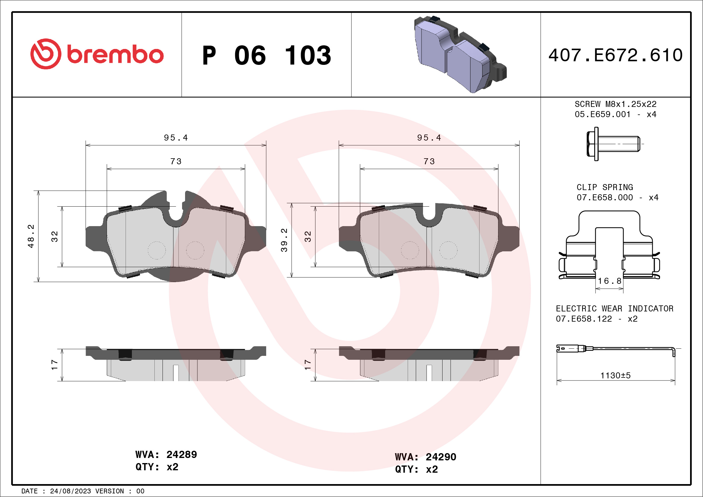 Brembo Bremsbelagsatz, Scheibenbremse [Hersteller-Nr. P06103] für Mini - Bild 11