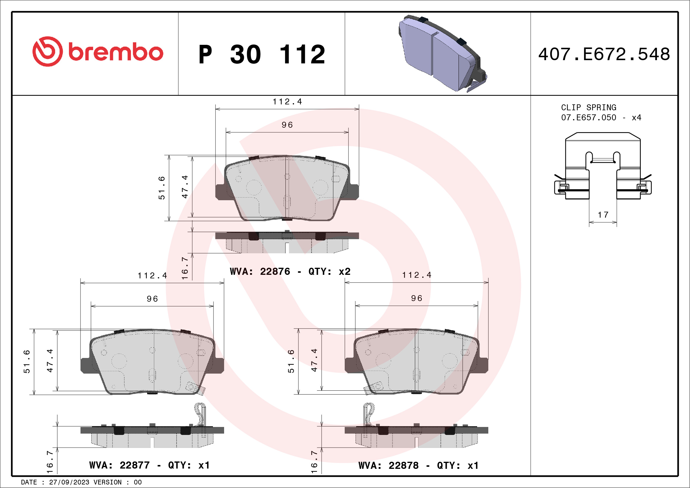 Für BREMBO KLOCKI SZCZEKI CYLINDERKI P 30 112 BRAKE PADS REAR - Bild 10