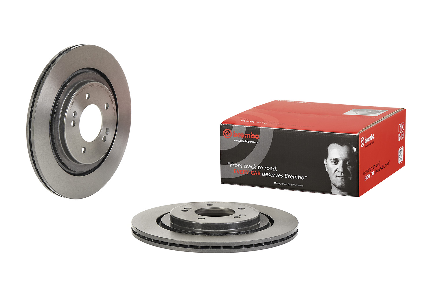 2x Bremsscheibe Brembo 09.E536.11 2 Bremsscheiben Hinterachse Hinten für Kia - Bild 5