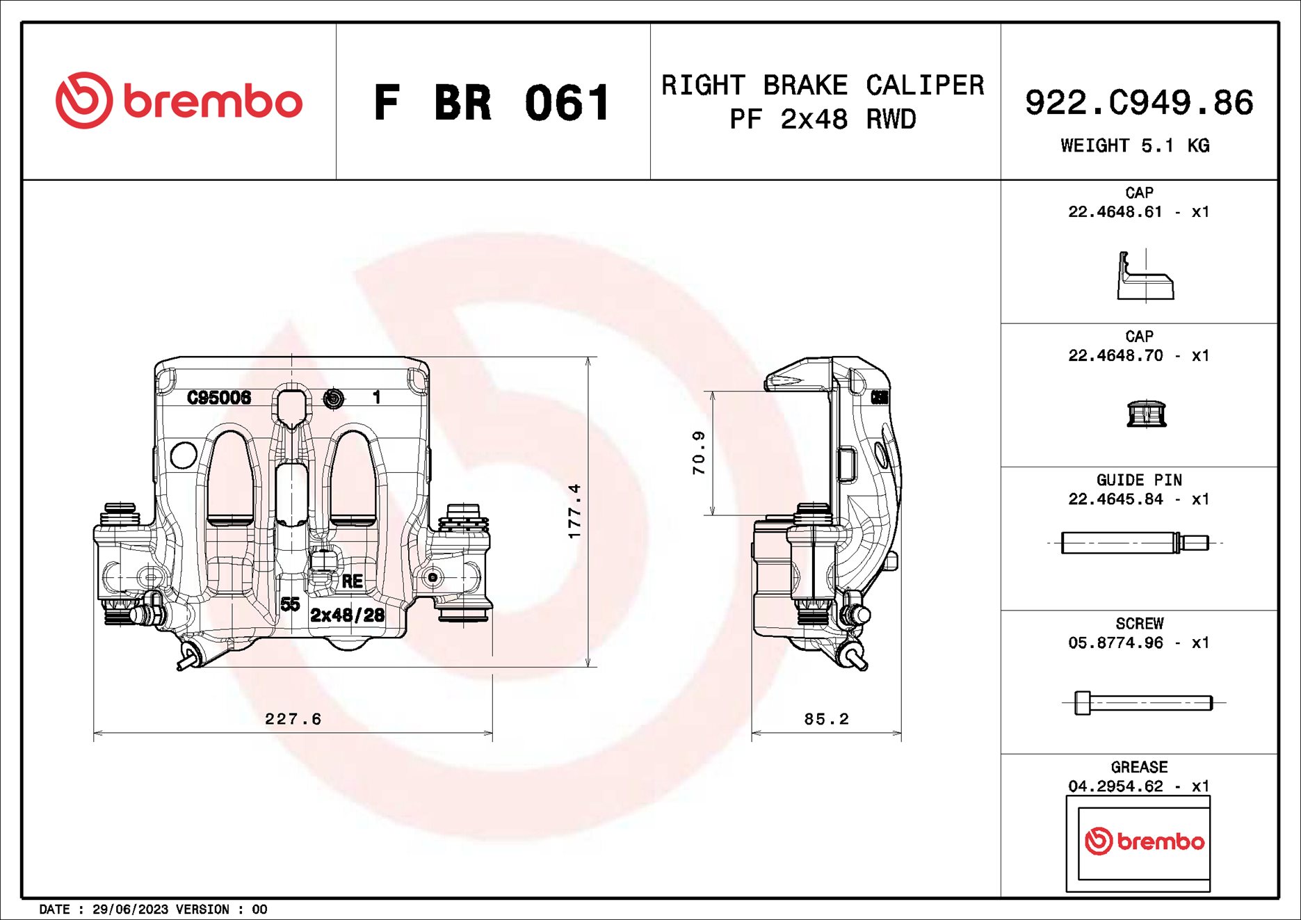 Brembo Bremssattel Größe 28 F Br 061 - Bild 5
