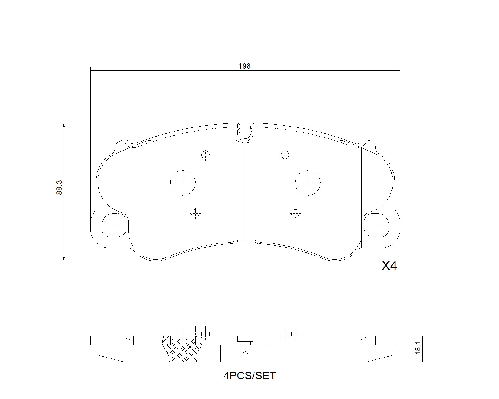 Brembo Bremsbelagsatz, Scheibenbremse P65060 Für Porsche
