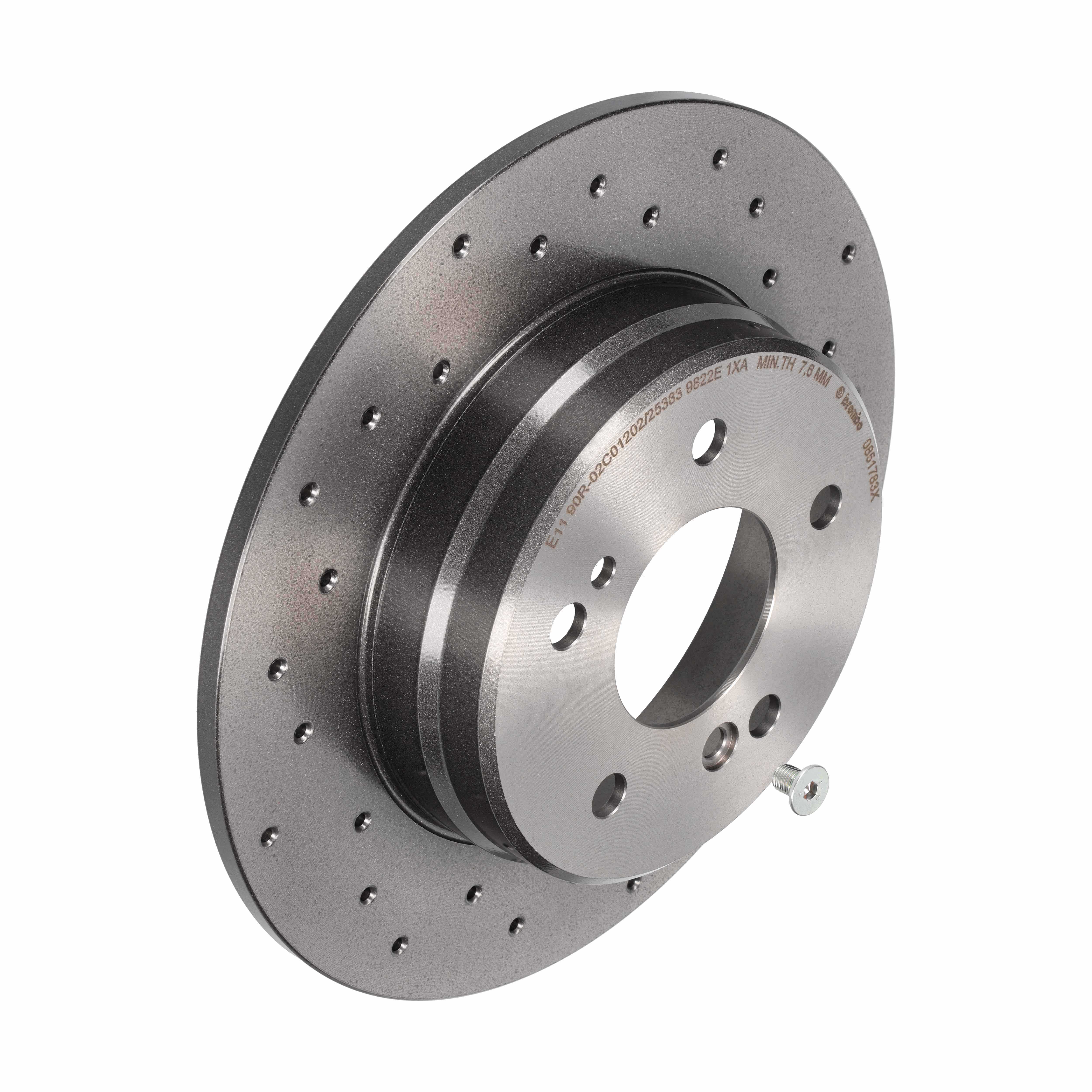 Brembo 08.5178.3X Xtra UV-beschichteter massiver gebohrter Bremsrotor hinten Chrysler/Mercedes Benz OE# A2034230112 - Bild 8