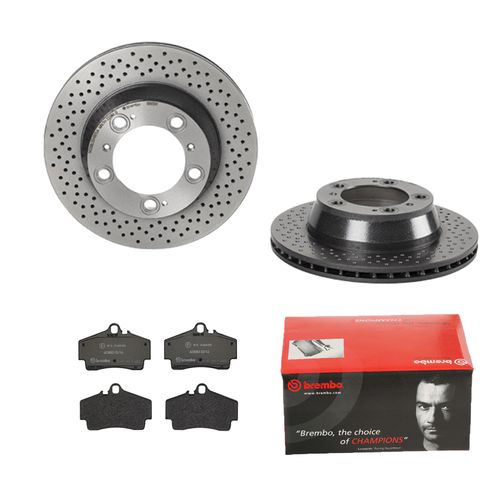 BREMBO BREMSSCHEIBEN Ø299mm + BREMSBELÄGE HINTEN FÜR PORSCHE 911 TARGA