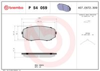 Brembo Bremsbelagsatz, Scheibenbremse "PRIME LINE", Art.-Nr. P 54 059