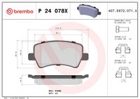 Brembo Bremsbelagsatz, Scheibenbremse "BREMBO XTRA LINE", Art.-Nr. P 24 078X
