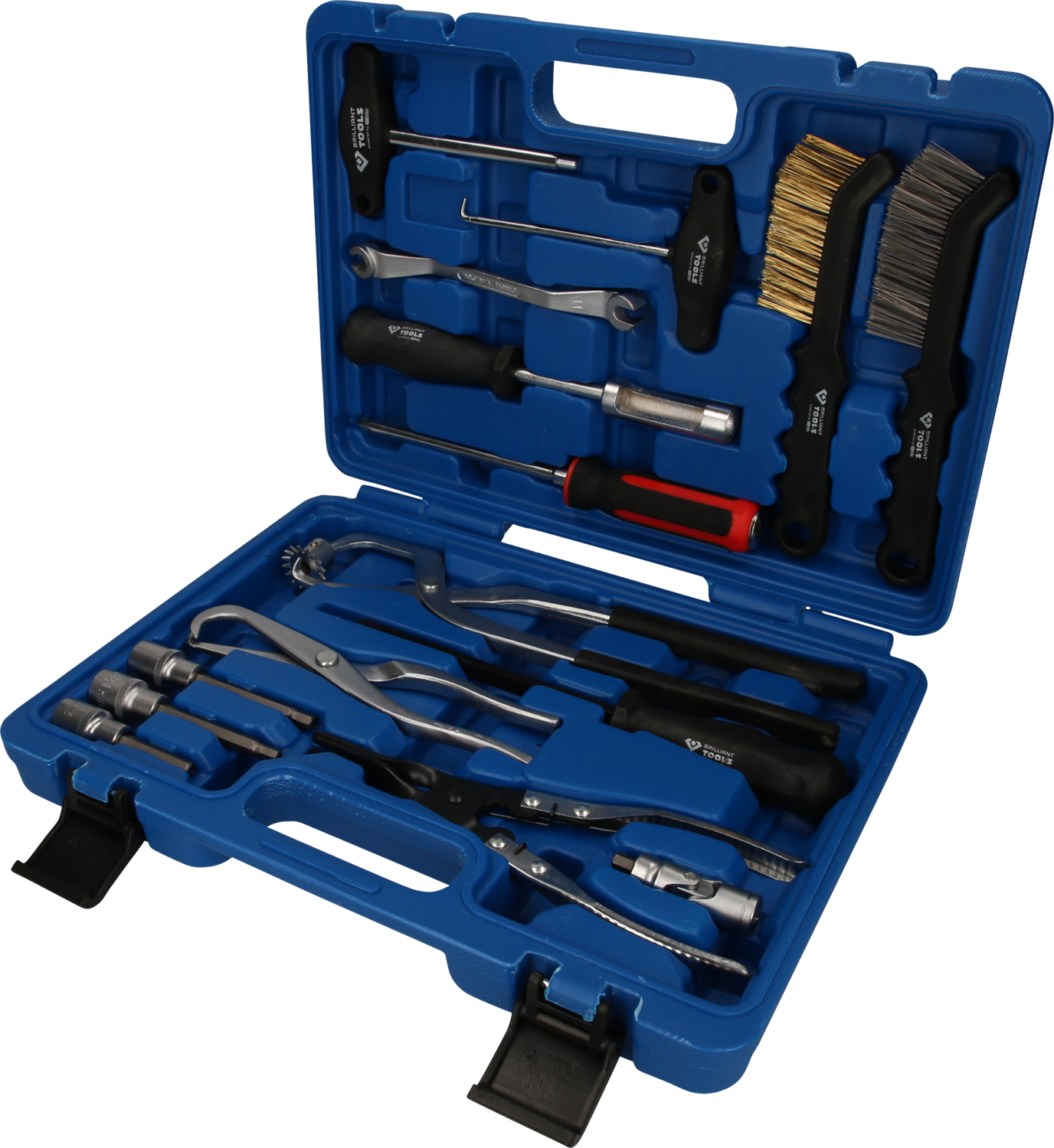 BRILLIANT TOOLS Werkzeug -Bremstrommel und Bremsscheiben-Werkzeug-Satz, 15-tlg bt701250