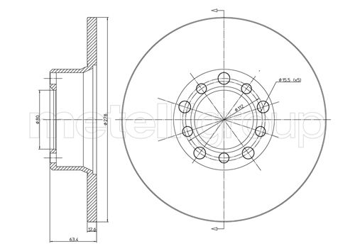Metelli Bremsscheibe 230046 Voll 278Mm 13Mm Für Mercedes
