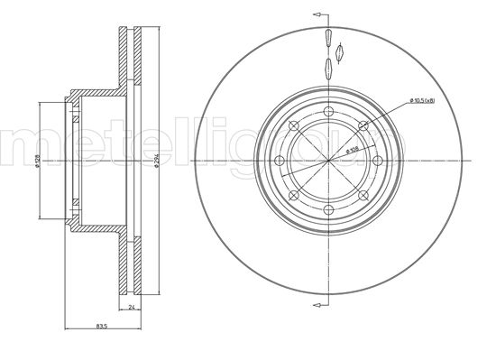 Metelli Bremsscheibe 231040C Belüftet 294Mm 24Mm Für Iveco