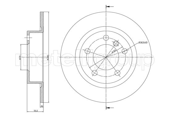 Metelli Bremsscheibe 231379C Voll 280Mm 10Mm Für Mini