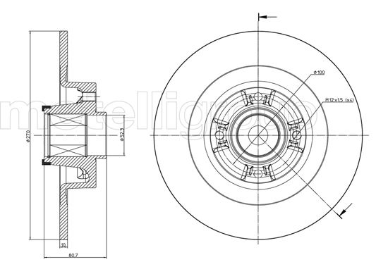 Metelli Bremsscheibe 230804 Voll 270Mm 10Mm Für Renault