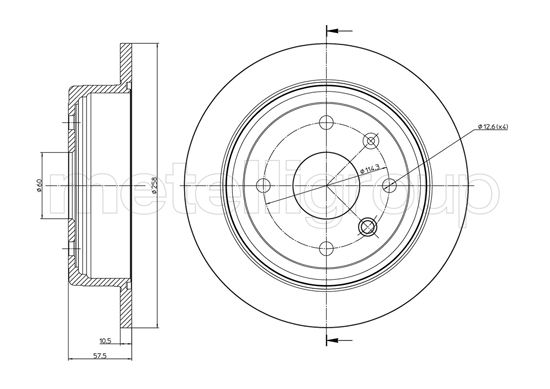 Metelli Bremsscheibe 230953 Voll 258Mm 10Mm Für Daewoo