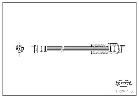 CORTECO Bremsschlauch 19020443 Vorderachse für VW