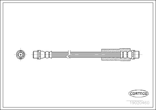 CORTECO Bremsschlauch 19020460 Vorderachse für SEAT VW