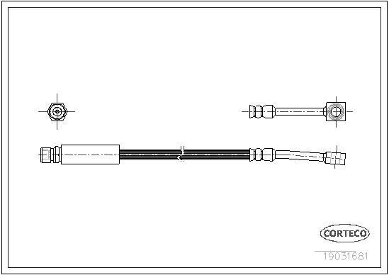 CORTECO Bremsschlauch 19031681 Vorderachse für DAEWOO