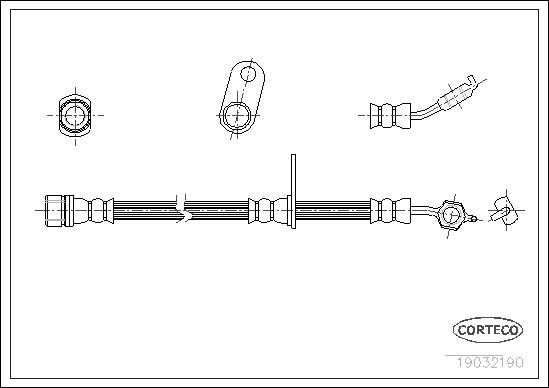 CORTECO Bremsschlauch 19032190 Vorderachse links für Suzuki TOYOTA