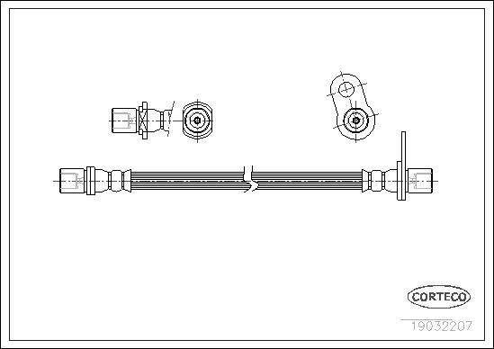 CORTECO Bremsschlauch 19032207 Hinterachse links für TOYOTA