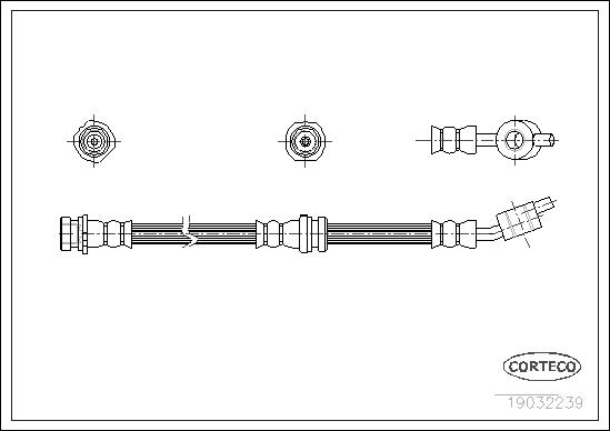 CORTECO Bremsschlauch 19032239 Vorderachse links für NISSAN