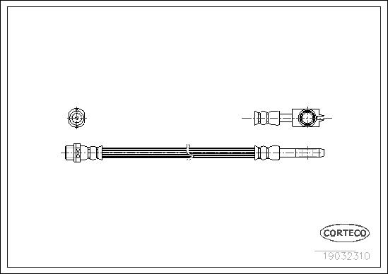 CORTECO Bremsschlauch 19032310 Hinterachse für Audi (FAW) VAG