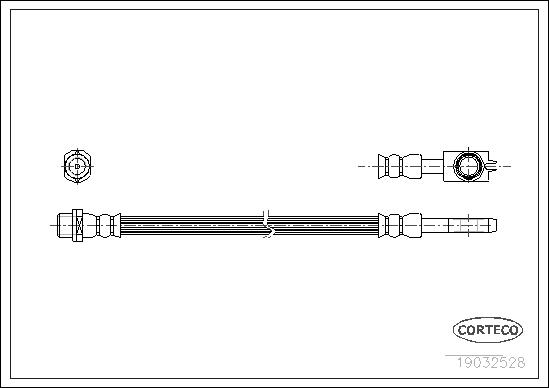 CORTECO Bremsschlauch 19032528 Hinterachse für VW