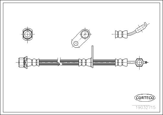 CORTECO Bremsschlauch 19032715 Vorderachse für TOYOTA
