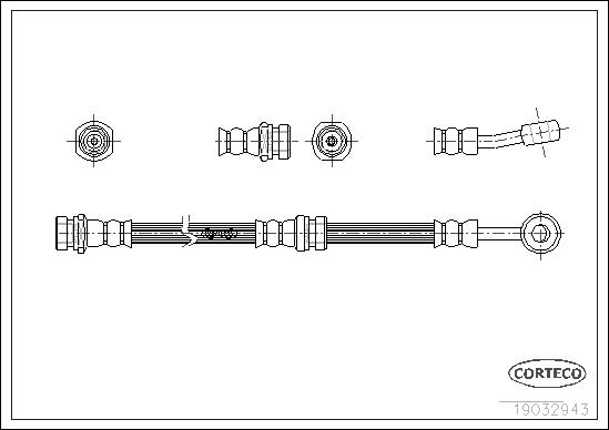 CORTECO Bremsschlauch 19032943 Vorderachse für Subaru